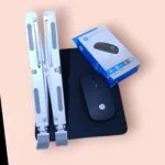 عرض الاب توب 3 في واحد: حامل معدني + ماوس HP بلوتوث + هدية مجانية!